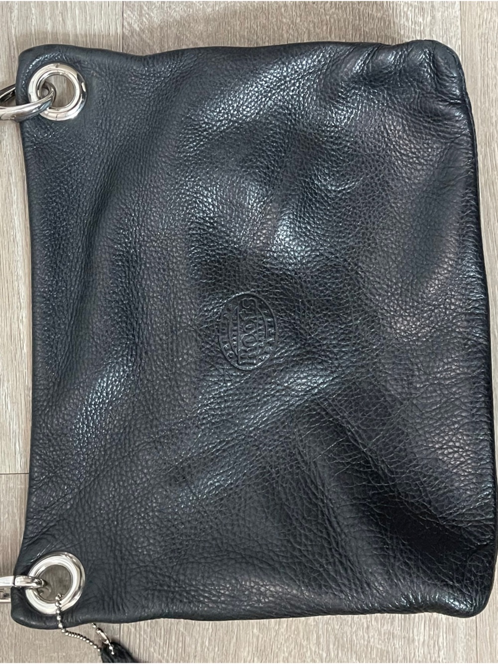 Roots Village Bag Black Pebbled Leather Crossbody Made in Canada - Picture 5 of 7